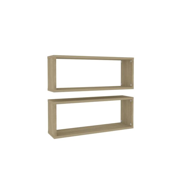 vidaXL &Eacute;tag&egrave;res murales cube 2 pcs Ch&ecirc;ne sonoma Bois d&rsquo;ing&eacute;nierie