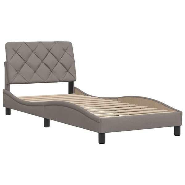 vidaXL Cadre de lit sans matelas taupe 90x190 cm tissu