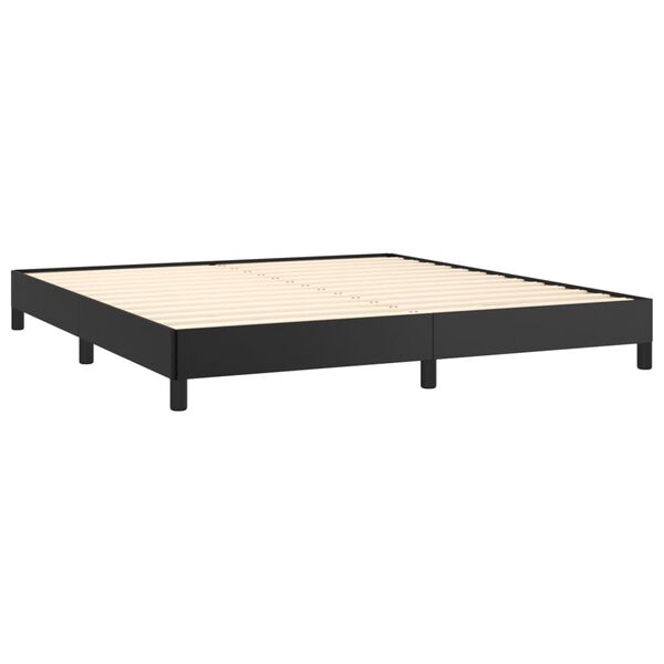 vidaXL Sommier &agrave; lattes de lit avec matelas Noir 180x200 cm Similicuir