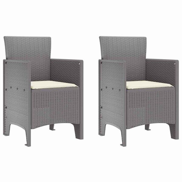 vidaXL Chaise de jardin 2 pcs Gris clair 53 x 49 x 85 cm Polypropyl&egrave;ne