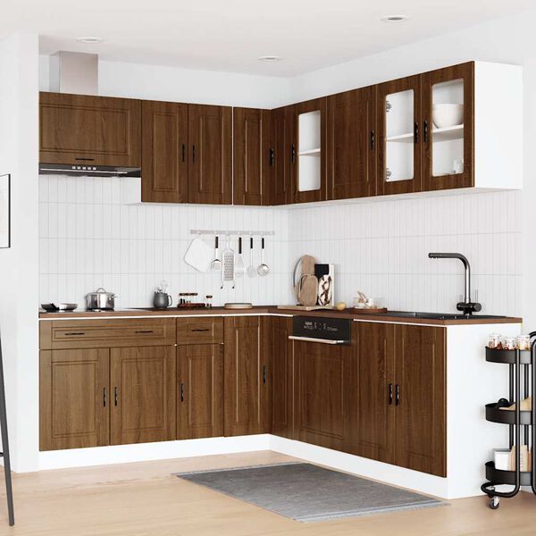 vidaXL Ensemble d'armoires de cuisine 11 pcs Porto bois d'ing&eacute;nierie