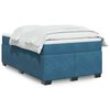 vidaXL Sommier &agrave; lattes de lit et matelas bleu fonc&eacute; 120x190cm velours