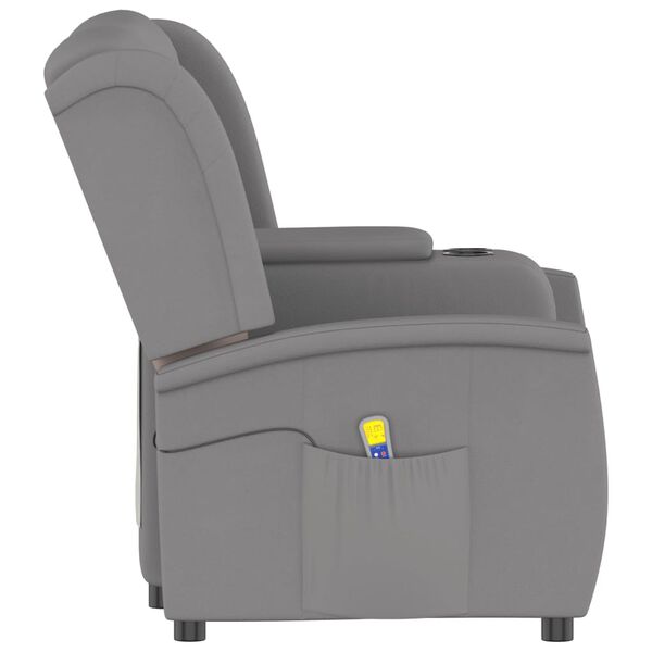 vidaXL Fauteuil de massage inclinable porte-gobelet 2places gris clair