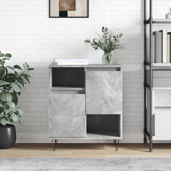 vidaXL Buffet Gris b&eacute;ton 60x35x70 cm Bois d'ing&eacute;nierie