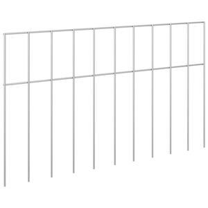 vidaXL Panneau de cl&ocirc;ture de jardin 48 pc 50 x 30 cm Acier galvanis&eacute;