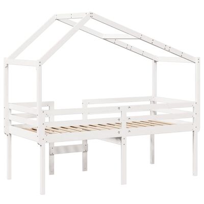 vidaXL Lit haut sans matelas blanc 90x200 cm bois de pin massif