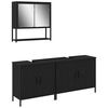 vidaXL Ensemble de mobilier de salle de bain 3 pc Noir 80 x 30 x 60 cm