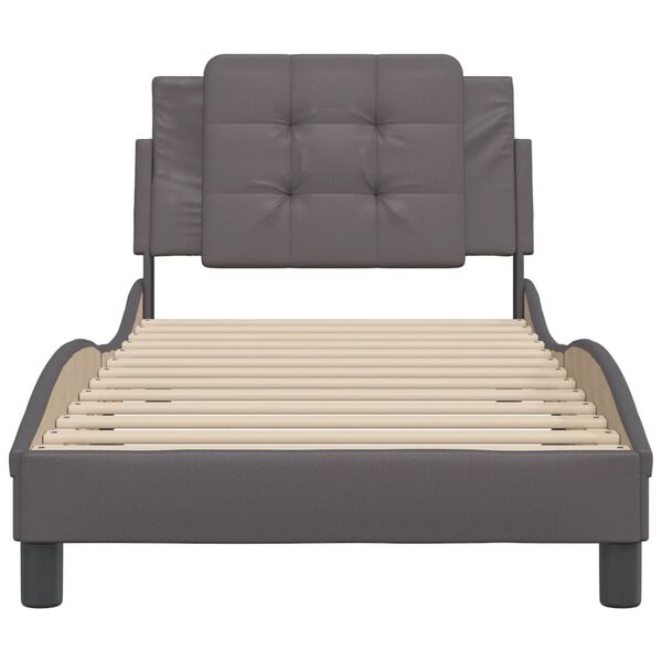 vidaXL Cadre de lit sans matelas Zadar gris 100x200 cm similicuir