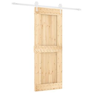 vidaXL Porte coulissante 80 x 210 cm Bois de pin massif (non trait&eacute;)