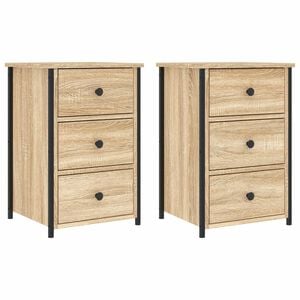 vidaXL Tables de chevet 2 pcs ch&ecirc;ne sonoma 40x36x60 cm bois ing&eacute;nierie