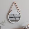 vidaXL Miroir mural avec sangle Blanc &Oslash; 45 cm