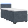 vidaXL Lit de box spring avec matelas et LED Gris fonc&eacute; Simple Velours