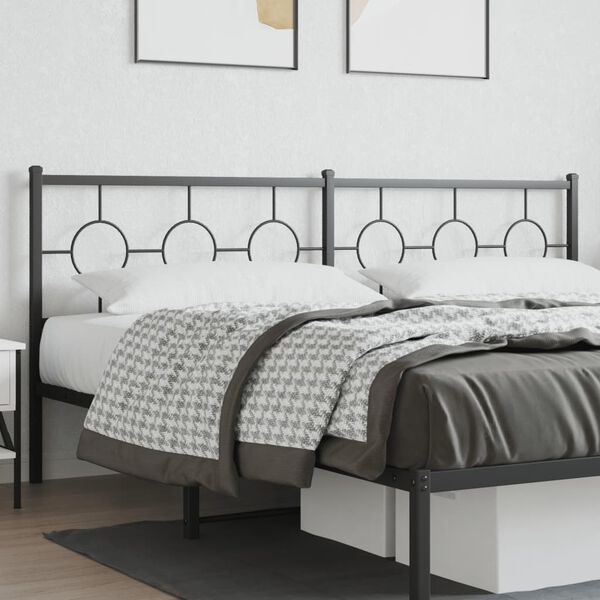 vidaXL T&ecirc;te de lit de remplacement m&eacute;tal noir 200 cm