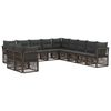 vidaXL Ensemble de canap&eacute; de jardin 11 pcs Gris polyrotin