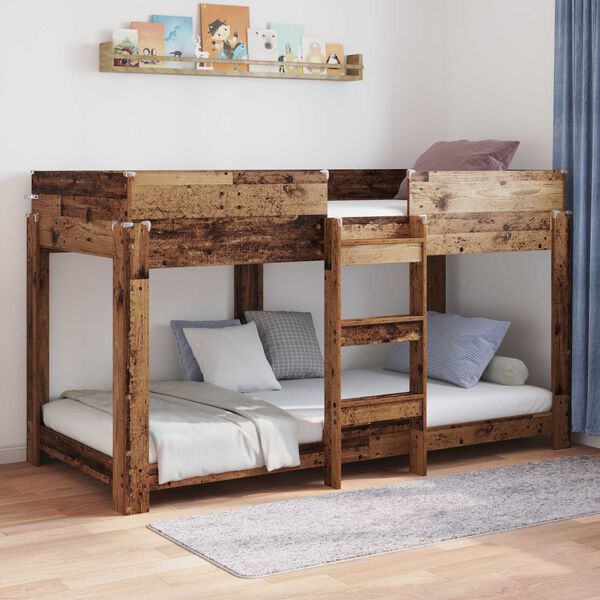 vidaXL Lit Superpos&eacute; pour Enfants Bois ancien 100 x 190 cm