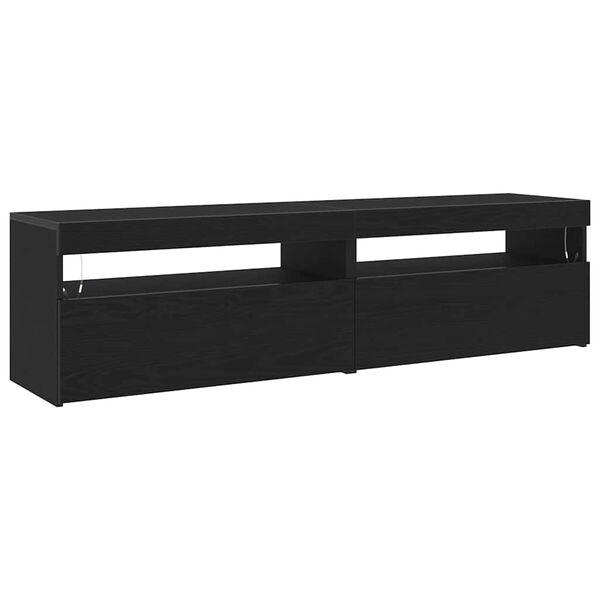 vidaXL Meuble TV 2 pcs Ch&ecirc;ne noir 75 x 35 x 40 cm Bois d'ing&eacute;nierie