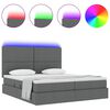 vidaXL Lit avec des lumi&egrave;res &agrave; LED Gris fonc&eacute; 200 x 200 cm tissu