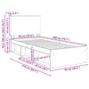 vidaXL Cadre de lit Gris Sonoma 90 x 200 cm Bois de pin massif
