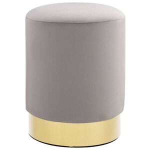 vidaXL Tabouret Gris clair et dor&eacute; Velours 28 x 36 cm
