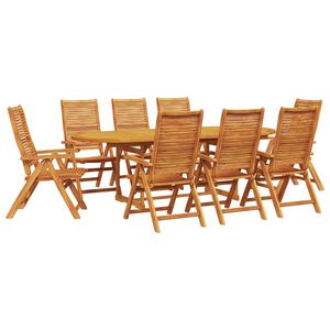 vidaXL Ensemble de salle &agrave; manger pour jardin 9 pcs Marron