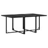 vidaXL Ensemble &agrave; manger de jardin coussins 7 pcs noir r&eacute;sine tress&eacute;e