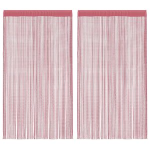 vidaXL Rideaux &agrave; fils 2 pcs rose 100x250 cm