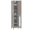 vidaXL Buffet haut Sonoma gris 34,5x34x180 cm Bois d'ing&eacute;nierie