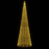 vidaXL Sapin de No&euml;l LED sur m&acirc;t, 1534 LED blanc chaud, 500 cm