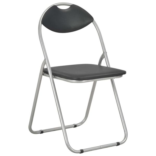 vidaXL Chaises pliantes &agrave; manger lot de 4 noir similicuir