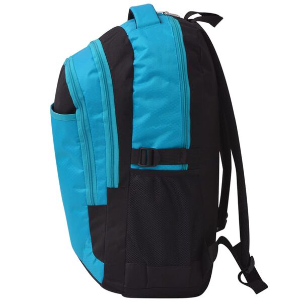 vidaXL Sac à dos d'école 40 L noir et bleu