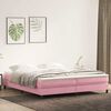 vidaXL Sommier &agrave; lattes de lit avec matelas rose 180x220 cm velours