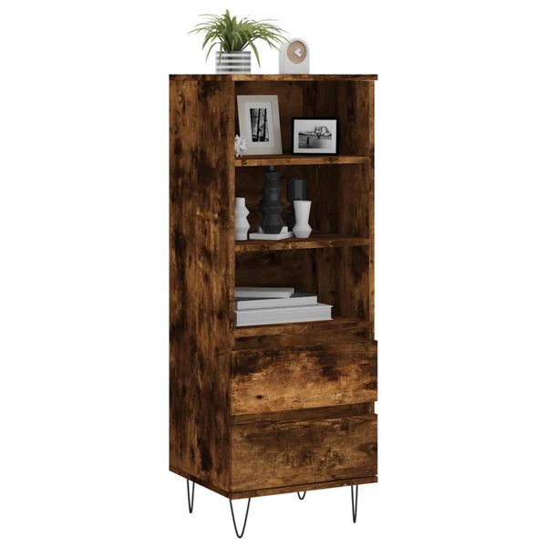 vidaXL Buffet haut Ch&ecirc;ne fum&eacute; 40x36x110 cm Bois d'ing&eacute;nierie