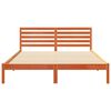 vidaXL Cadre de lit avec t&ecirc;te de lit Brun cire 160 x 210 cm Pin massif