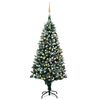 vidaXL Arbre de No&euml;l artificiel pr&eacute;-&eacute;clair&eacute;/boules pommes de pin 240cm
