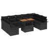vidaXL Ensemble de canap&eacute; de jardin 10 pc Noir