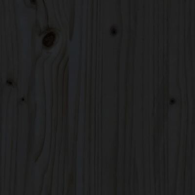 vidaXL Cadre de lit Bois de pin massif 90x200 cm Noir