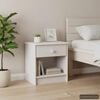 vidaXL Table de chevet Blanc 35x30x40 cm Bois de pin massif
