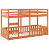 vidaXL Lit superpos&eacute; cire marron 90x200 cm bois de pin massif