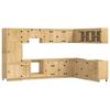 vidaXL Armoire avec tiroir avec porte SKI 14 pcs Brun Miel Pin massif