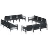 vidaXL Ensemble de canap&eacute; de jardin avec coussin 12 pcs Noir Acier