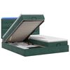 vidaXL Lit coffre avec matelas et LED Vert fonc&eacute; 200 x 200 cm Velours