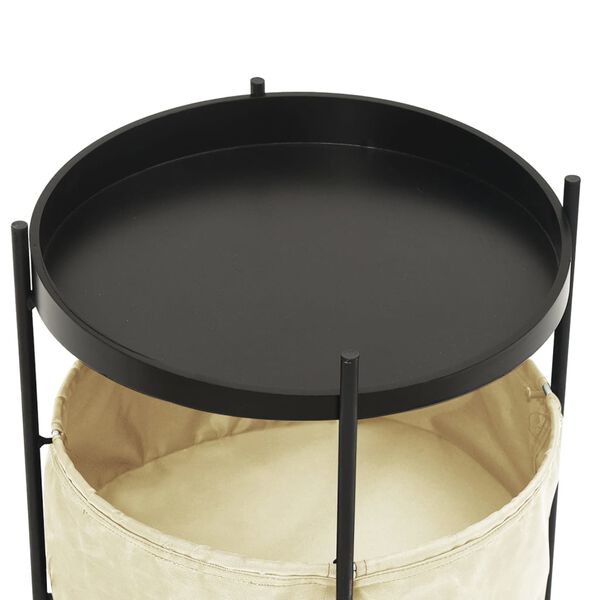 vidaXL Table d'appoint avec panier 40x40x45,5 cm Cr&egrave;me