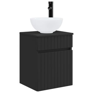 vidaXL Meuble de lavabo mural Noir 39 x 41 x 64,5 cm Bois d'ing&eacute;nierie