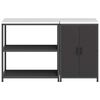 vidaXL Ensemble de rangement cuisine 2 pcs Noir Acier lamin&eacute; &agrave; froid