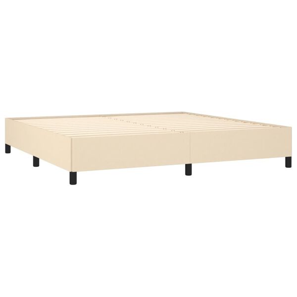 vidaXL Cadre de lit sans matelas crème 200x200 cm tissu