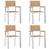 vidaXL Ensemble de repas extérieur 5 pcs Marron Bois de teck massif