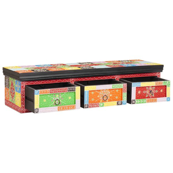 vidaXL Meuble TV Multicolore 100 x 30 x 24 cm Bois de manguier massif