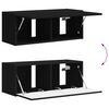 vidaXL Ensemble meuble TV Montage mural 3 pcs Noir Bois d'ing&eacute;nierie
