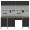 vidaXL Ensemble de placards de travail avec tiroir 10 pcs Noir