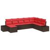 vidaXL Ensemble de canap&eacute; de jardin 8 pcs Marron polyrotin